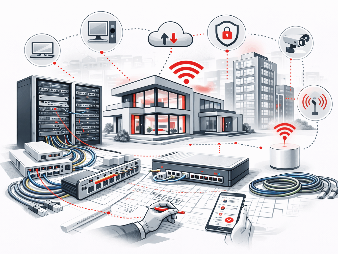 EDV-Verkabelung und Netzwerkinfrastruktur f&uuml;r moderne Geb&auml;ude
