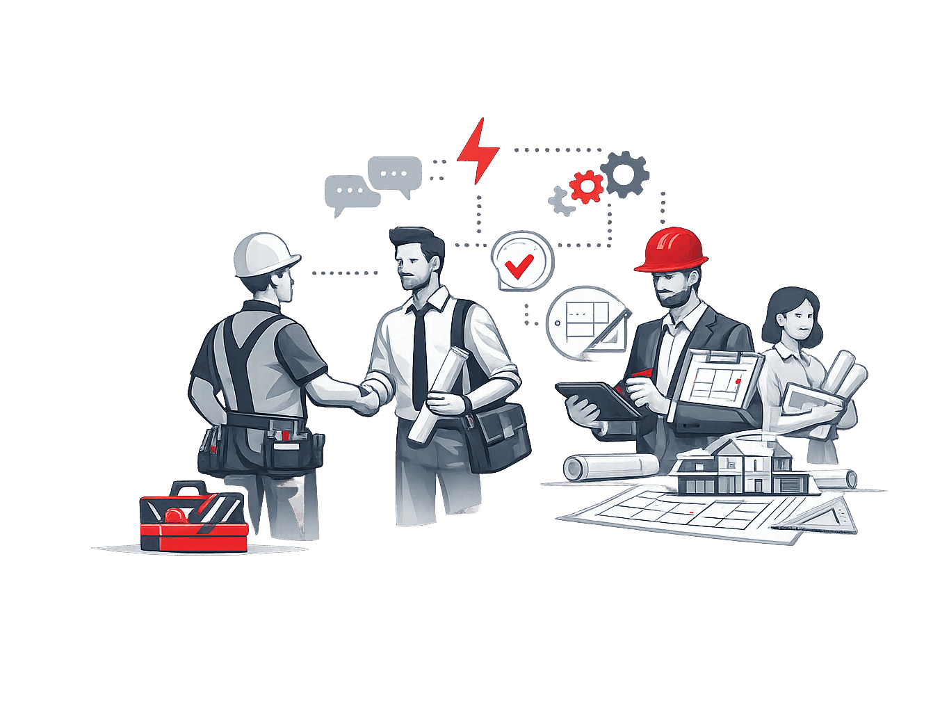 Zusammenarbeit mit Architekten, Bauunternehmen und Projektentwicklern